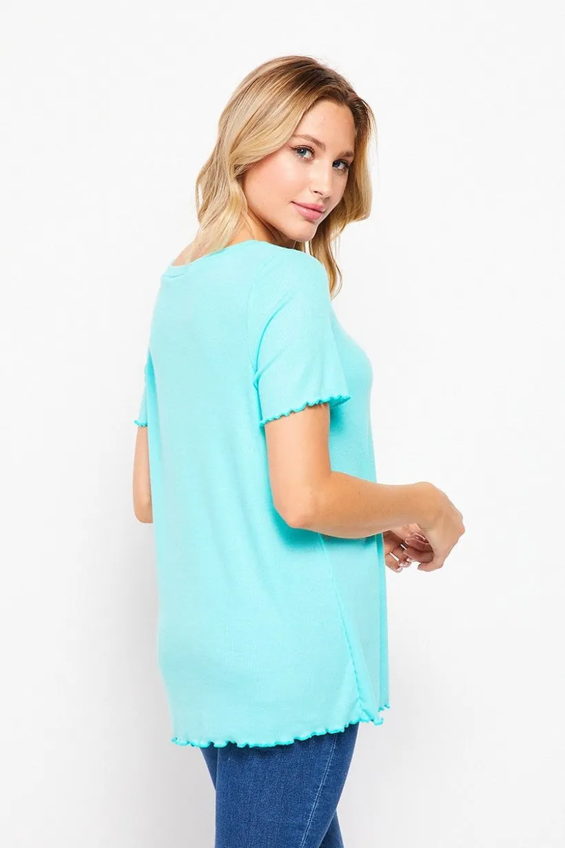 Carly | Solid Ribbed Tee