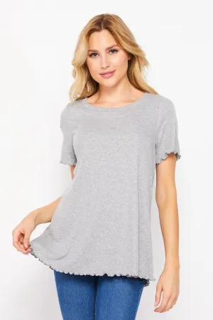 Carly | Solid Ribbed Tee