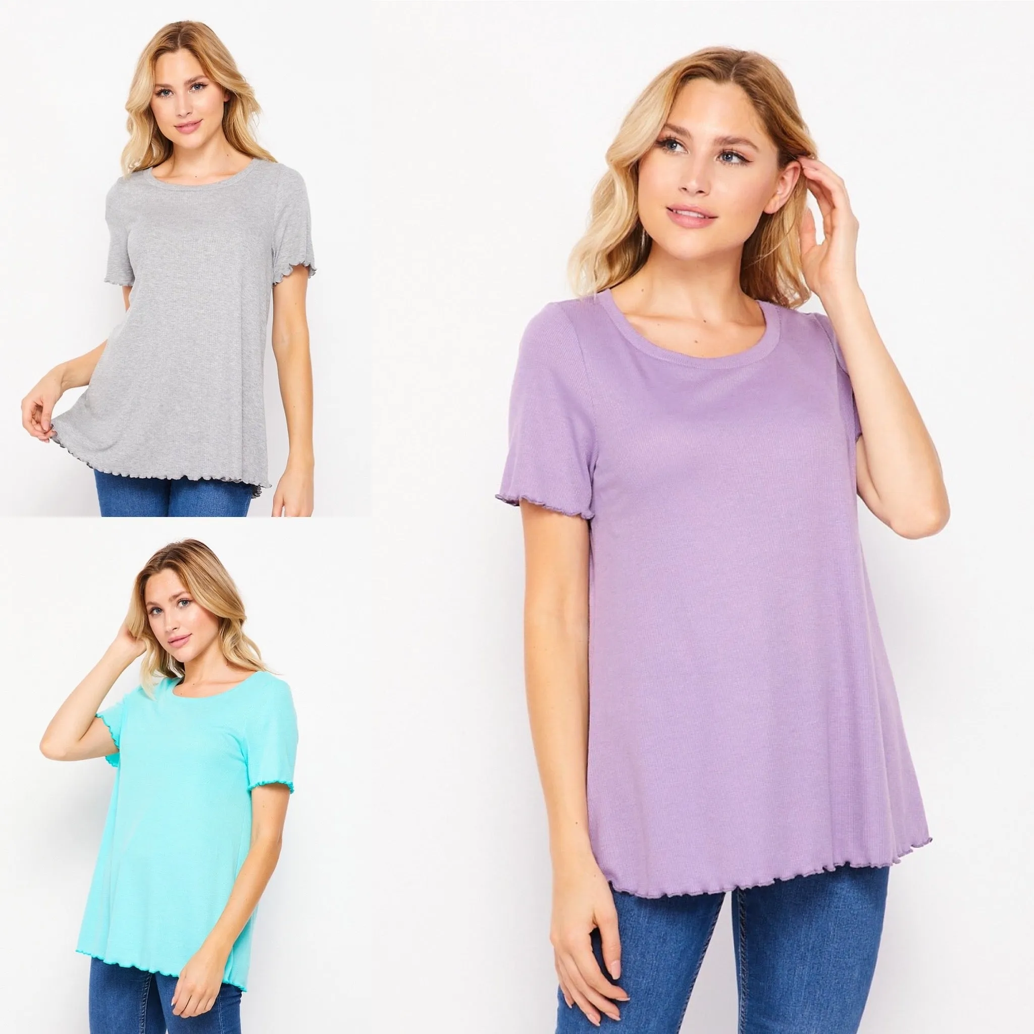 Carly | Solid Ribbed Tee