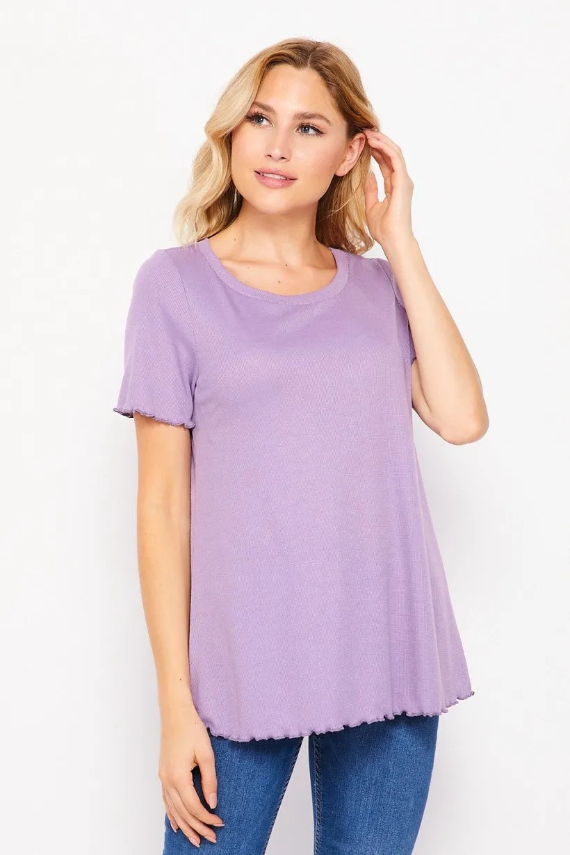 Carly | Solid Ribbed Tee