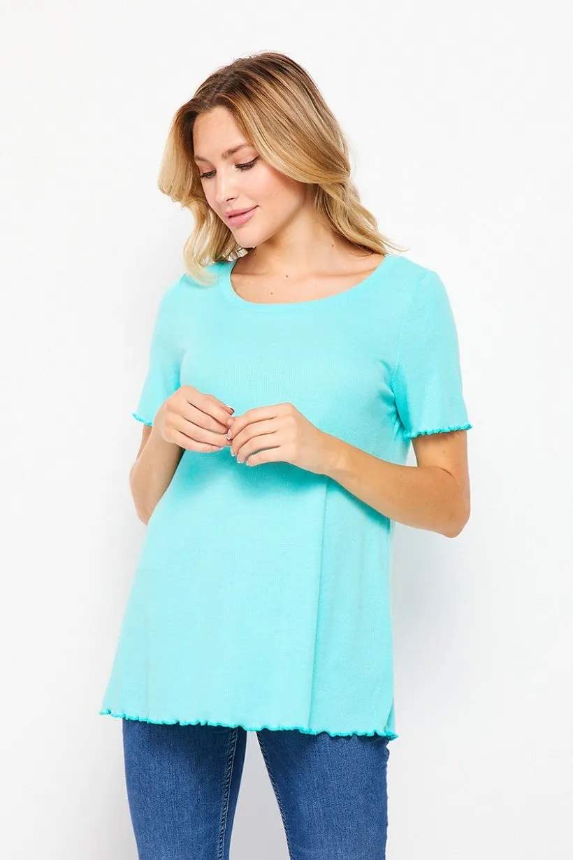 Carly | Solid Ribbed Tee
