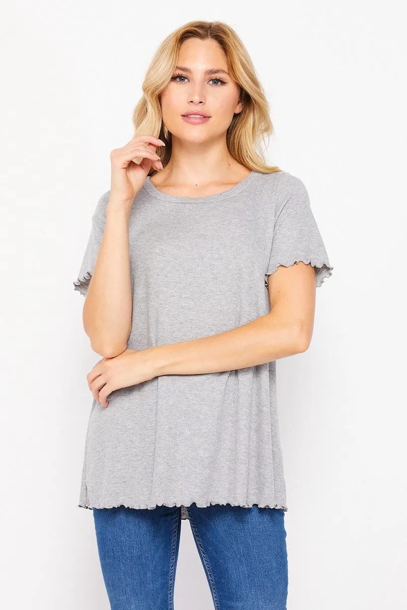 Carly | Solid Ribbed Tee
