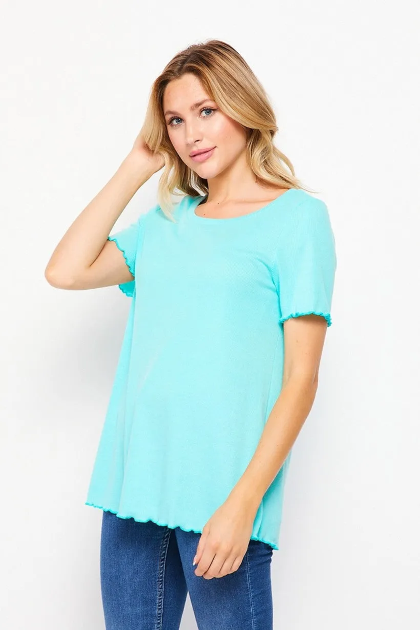 Carly | Solid Ribbed Tee
