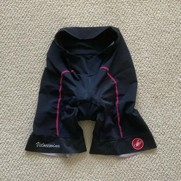 Castelli Chamois Shorts Biker Padded Bottoms Pink Black Women’s Size Small EUC