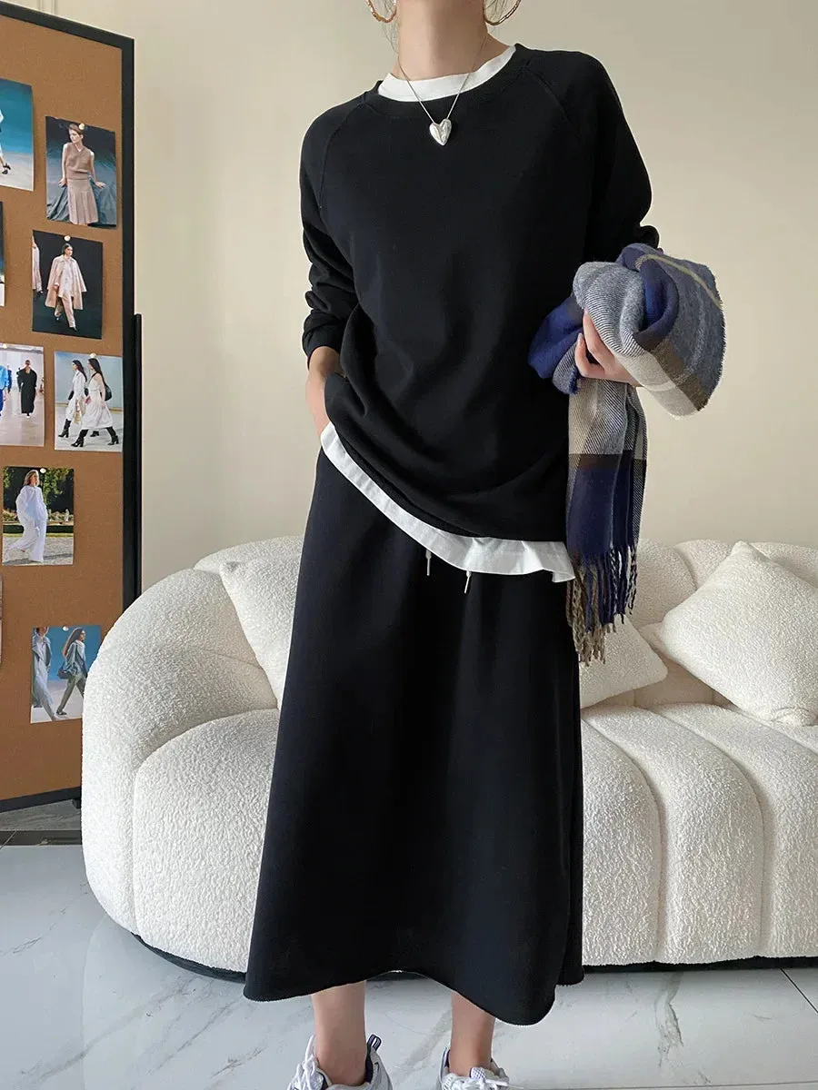 Casual Loose Sweatshirt Sweater & Dress Suit Casual Fashion Women's Set