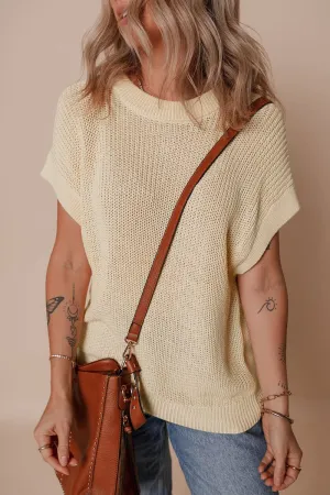 Casual Short Sleeve Knit Top