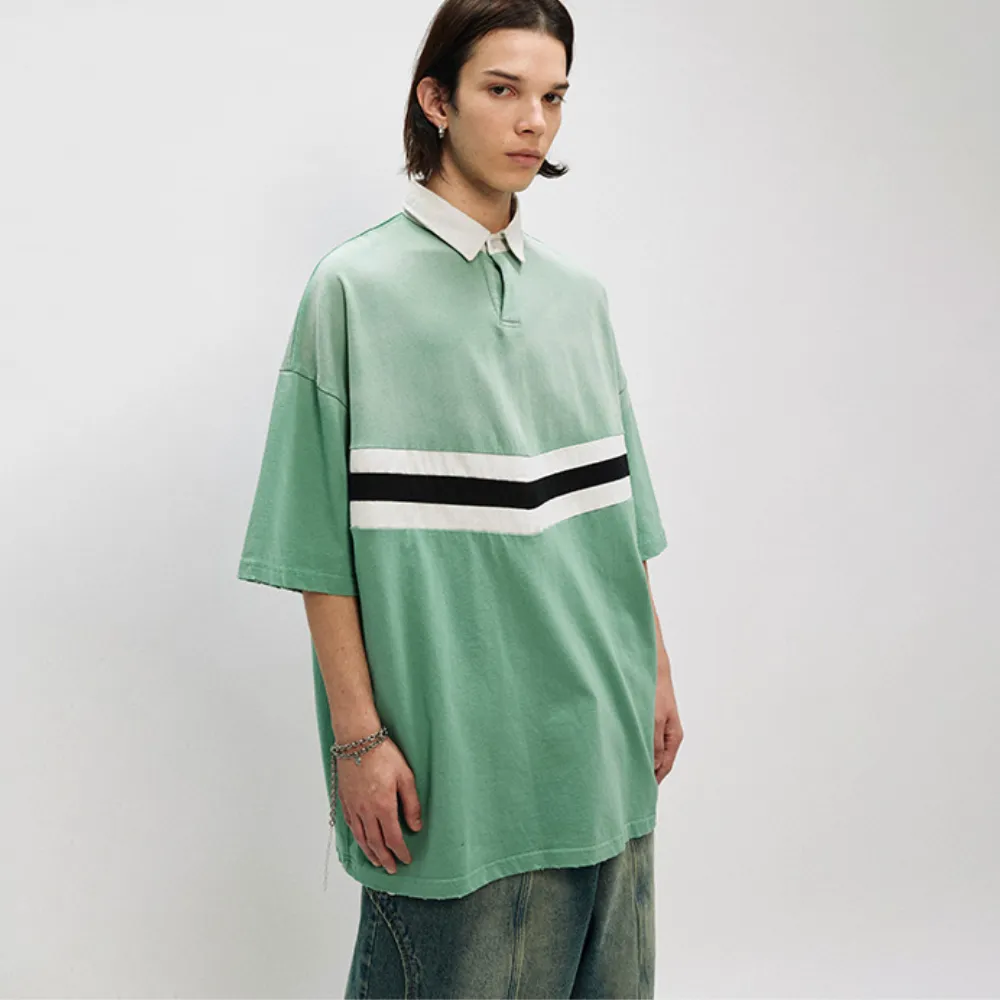 Casual Stripe Polo T-Shirt