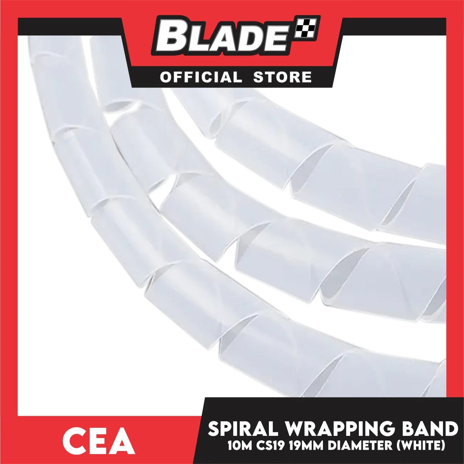 Cea 10meters Spiral Wrapping Band 19mm Diameter (White) CS19