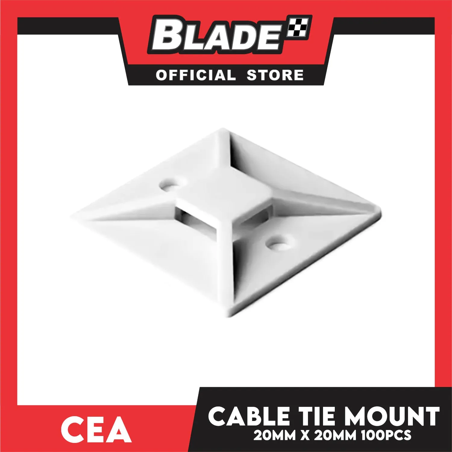 Cea Nylon Cable Tie Mount (20mm x 20mm) 100pcs/Bag