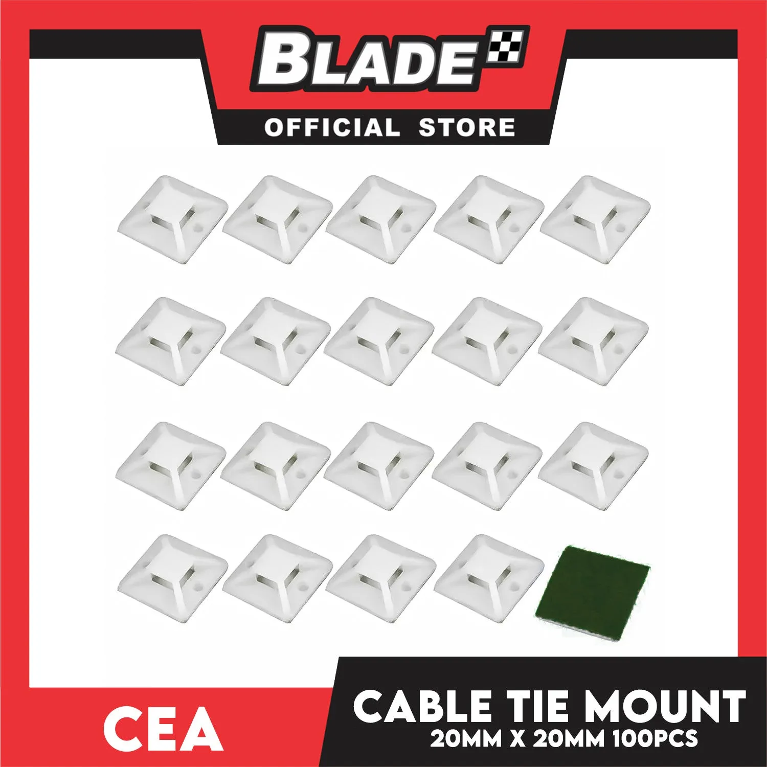 Cea Nylon Cable Tie Mount (20mm x 20mm) 100pcs/Bag