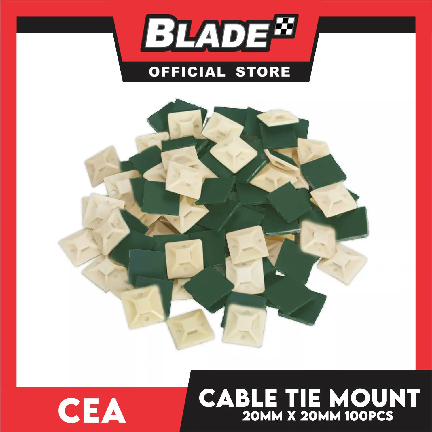 Cea Nylon Cable Tie Mount (20mm x 20mm) 100pcs/Bag