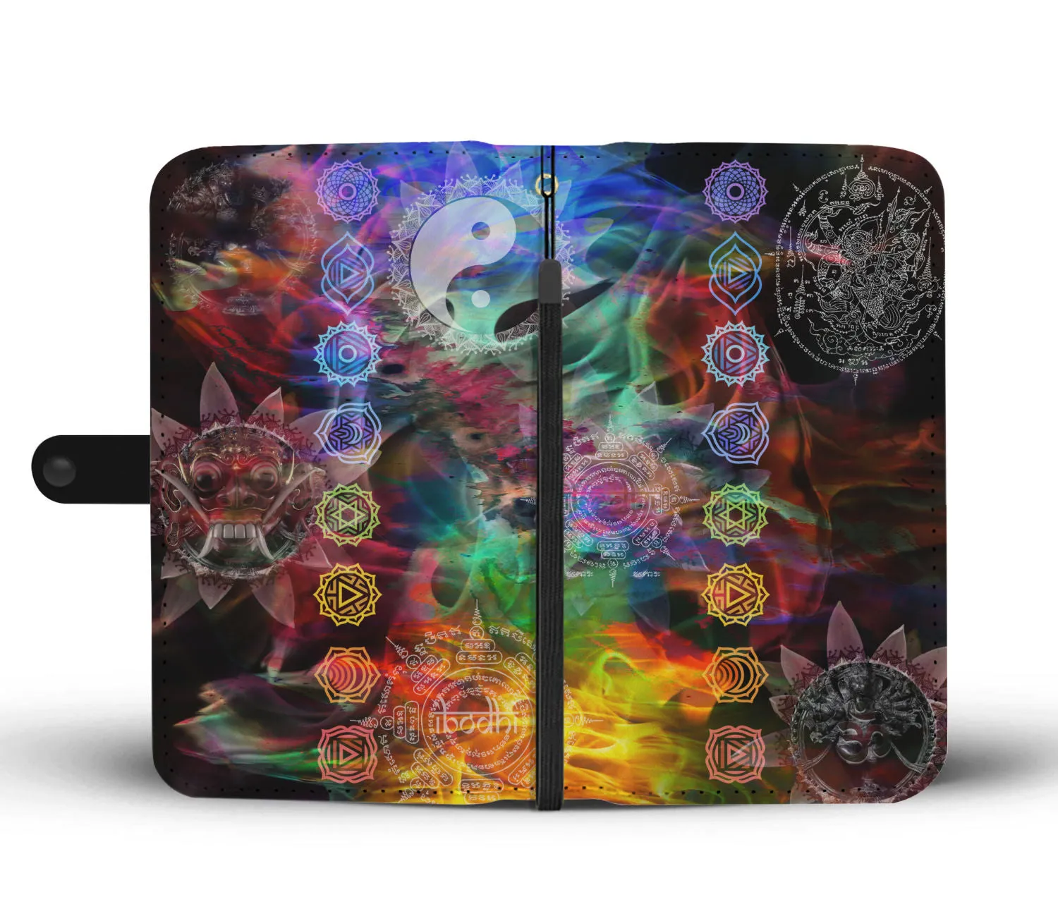 Chakras' and Sacred Geometry Mandalas' Path to Nirvana Wallet Phone Case