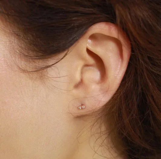 champagne diamond asymmetrical seed studs