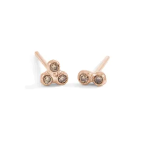 champagne diamond asymmetrical seed studs