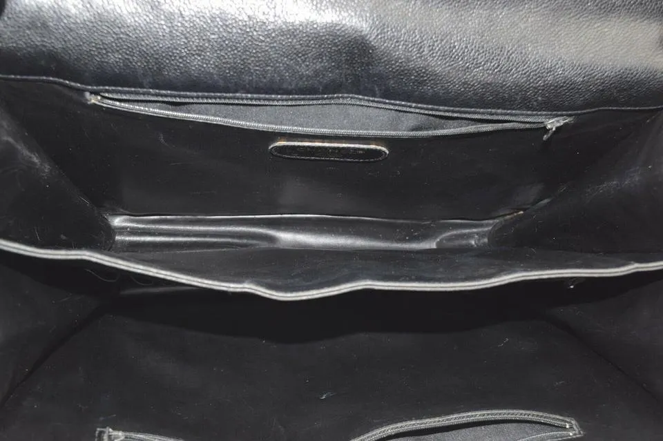 Chanel Black Quilted Caviar Leather Attache Briefcase 862467
