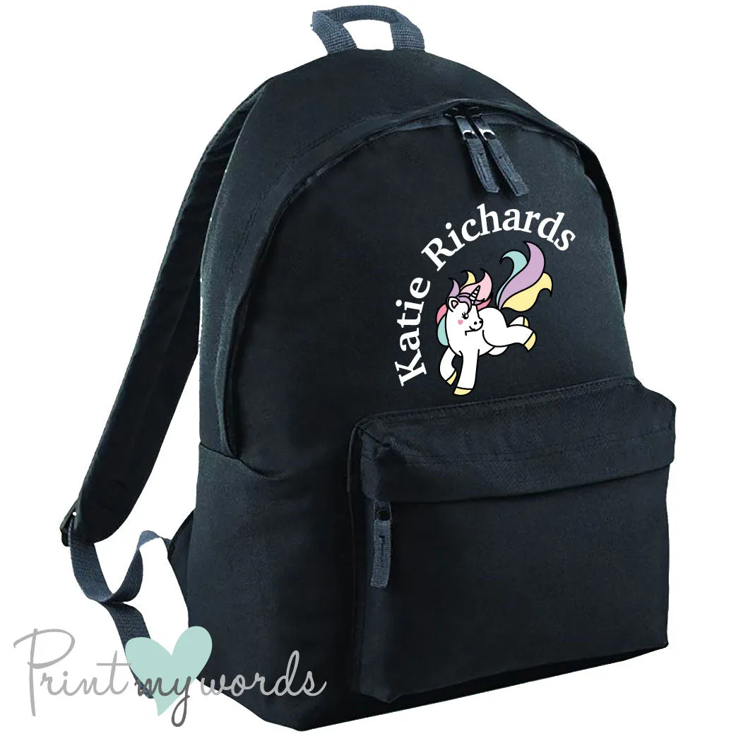 Children's Personalised Unicorn School Rucksack Backpack