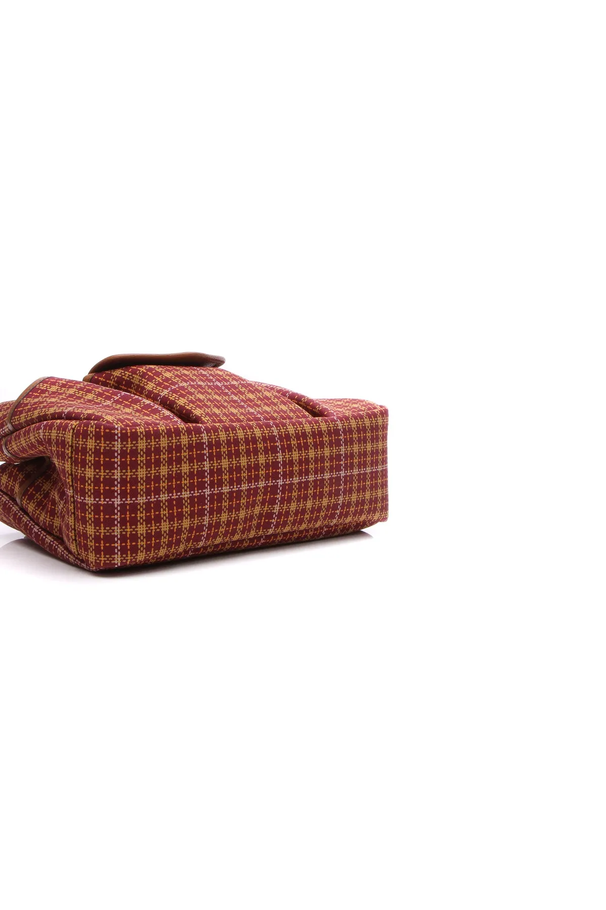 Children's Plaid Print Tote Bag - Burgundy