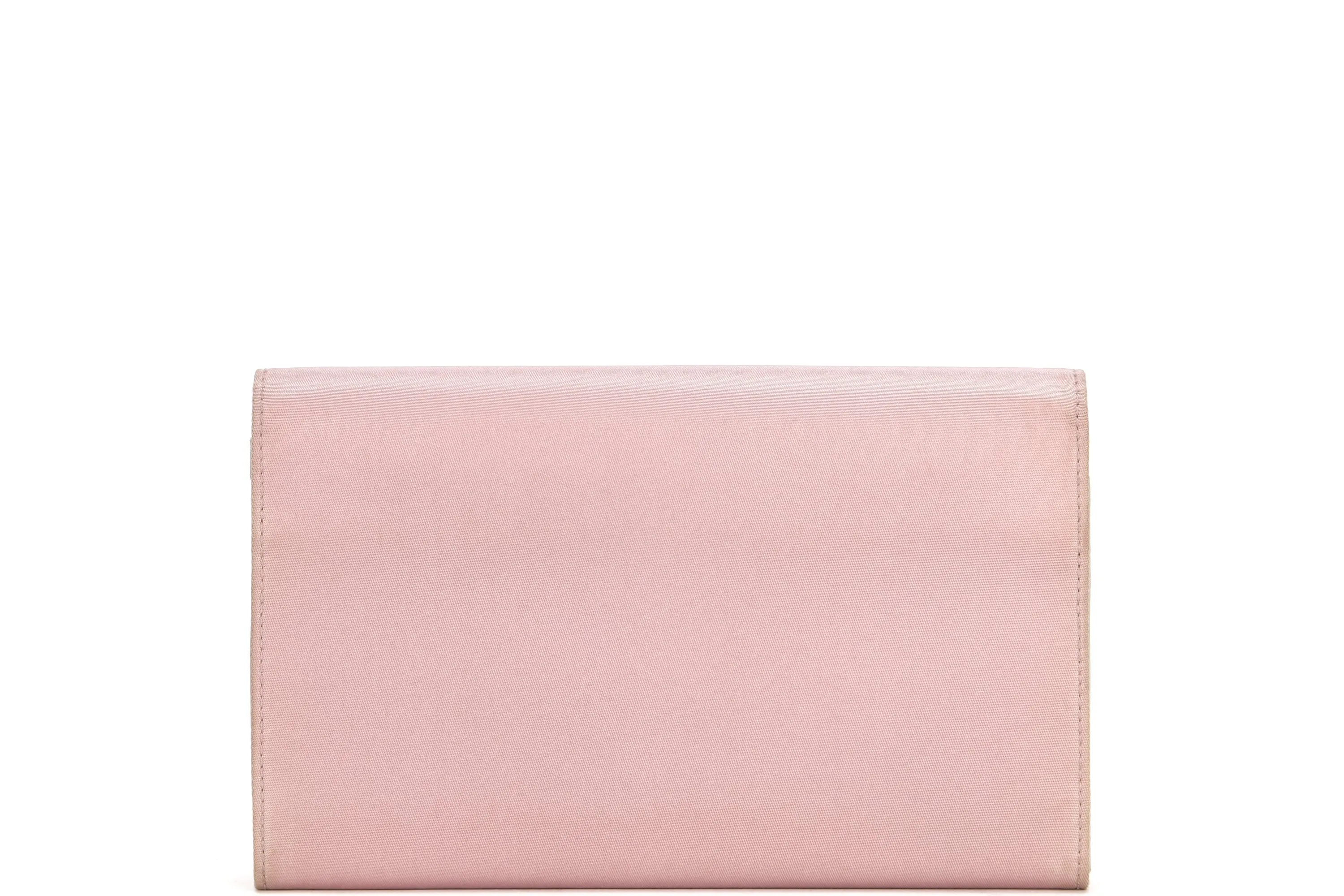 CHRISTIAN DIOR MARIS PEARL BIFOLD WALLET (BU0020) PINK NYLON SILVER HARDWARE, WITH CARD & DUST COVER