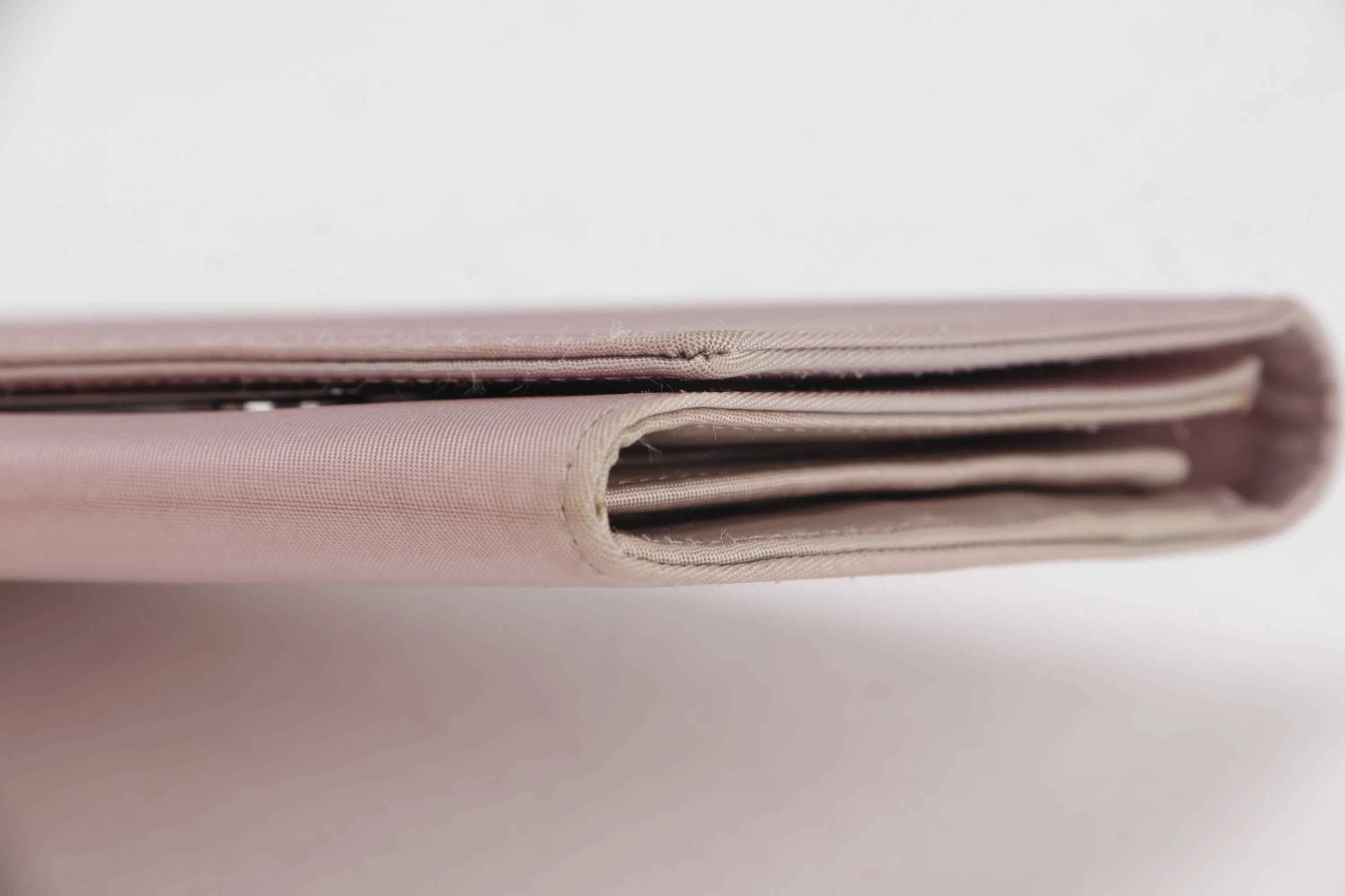 CHRISTIAN DIOR MARIS PEARL BIFOLD WALLET (BU0020) PINK NYLON SILVER HARDWARE, WITH CARD & DUST COVER