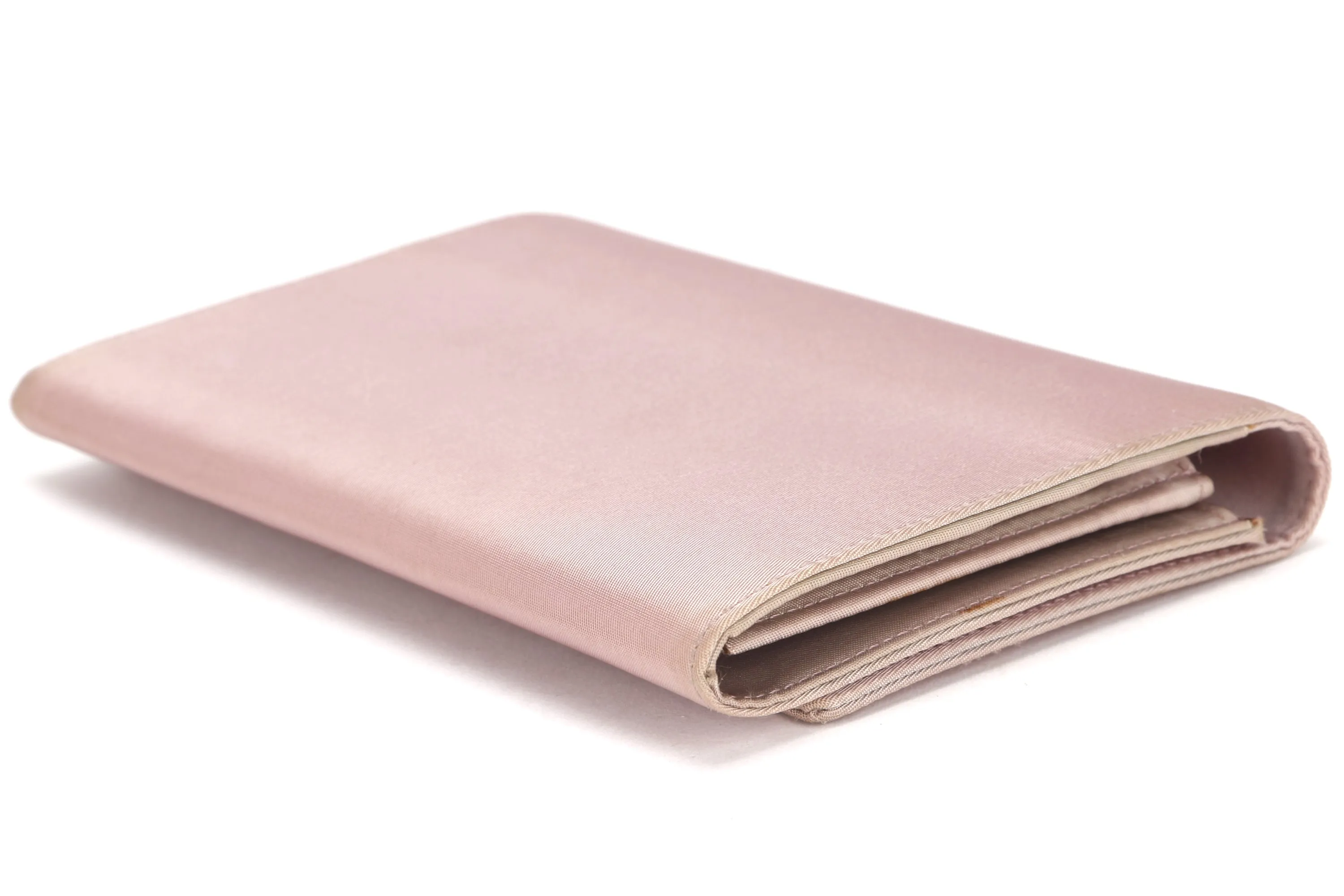 CHRISTIAN DIOR MARIS PEARL BIFOLD WALLET (BU0020) PINK NYLON SILVER HARDWARE, WITH CARD & DUST COVER
