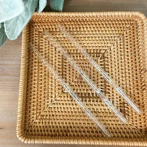 Clear Glass Reusable Straight Straw