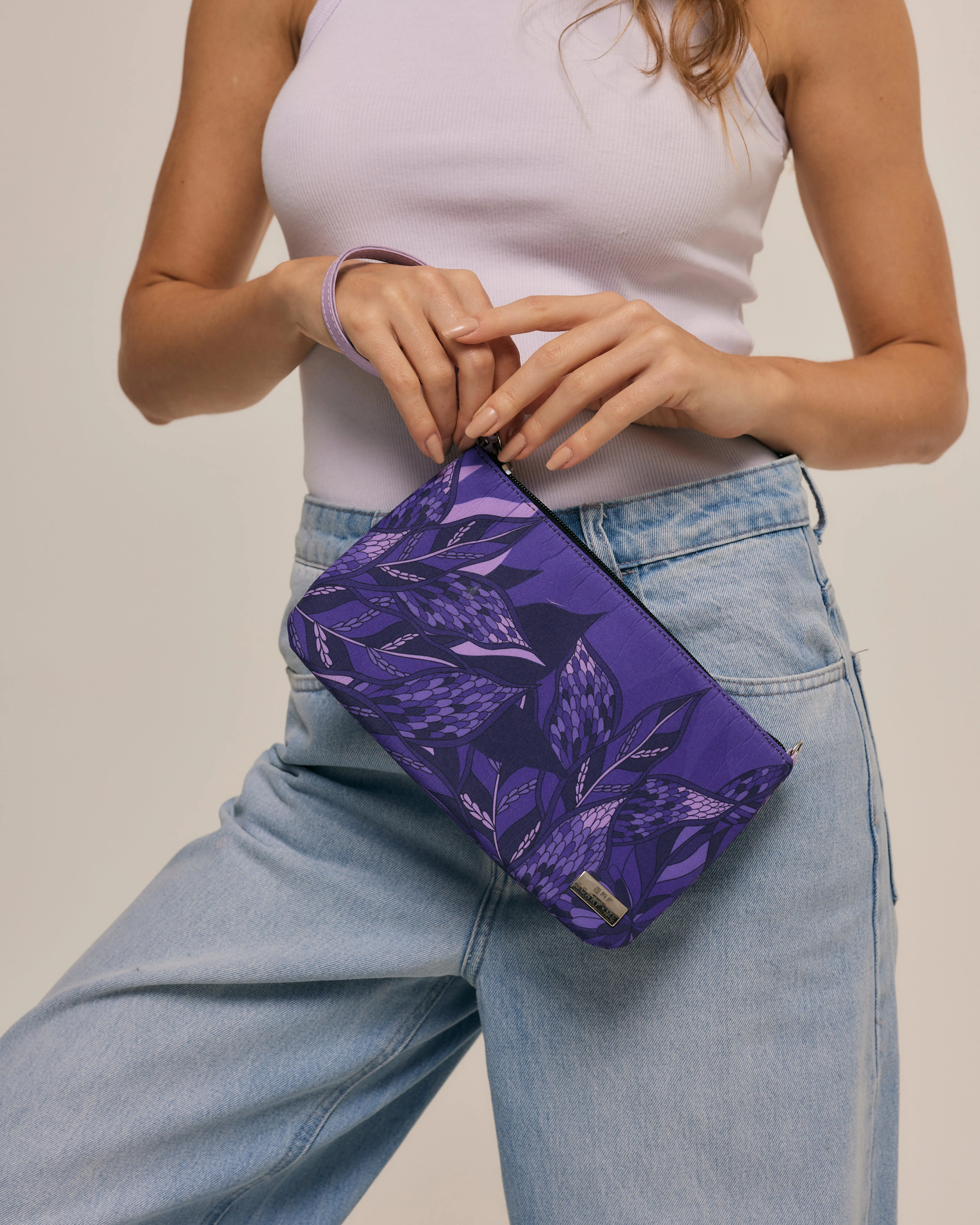 Clutch Transversal ramos de púrpura roxo