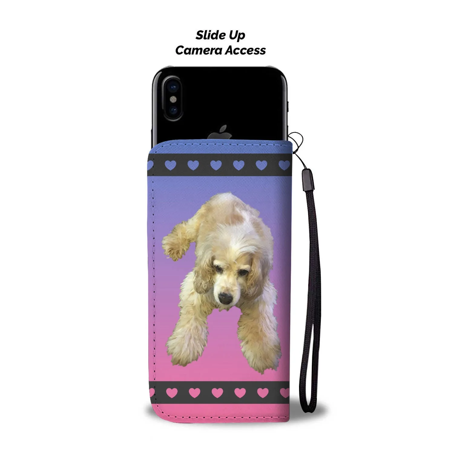 Cocker Spaniel Phone Case Wallet -Tan