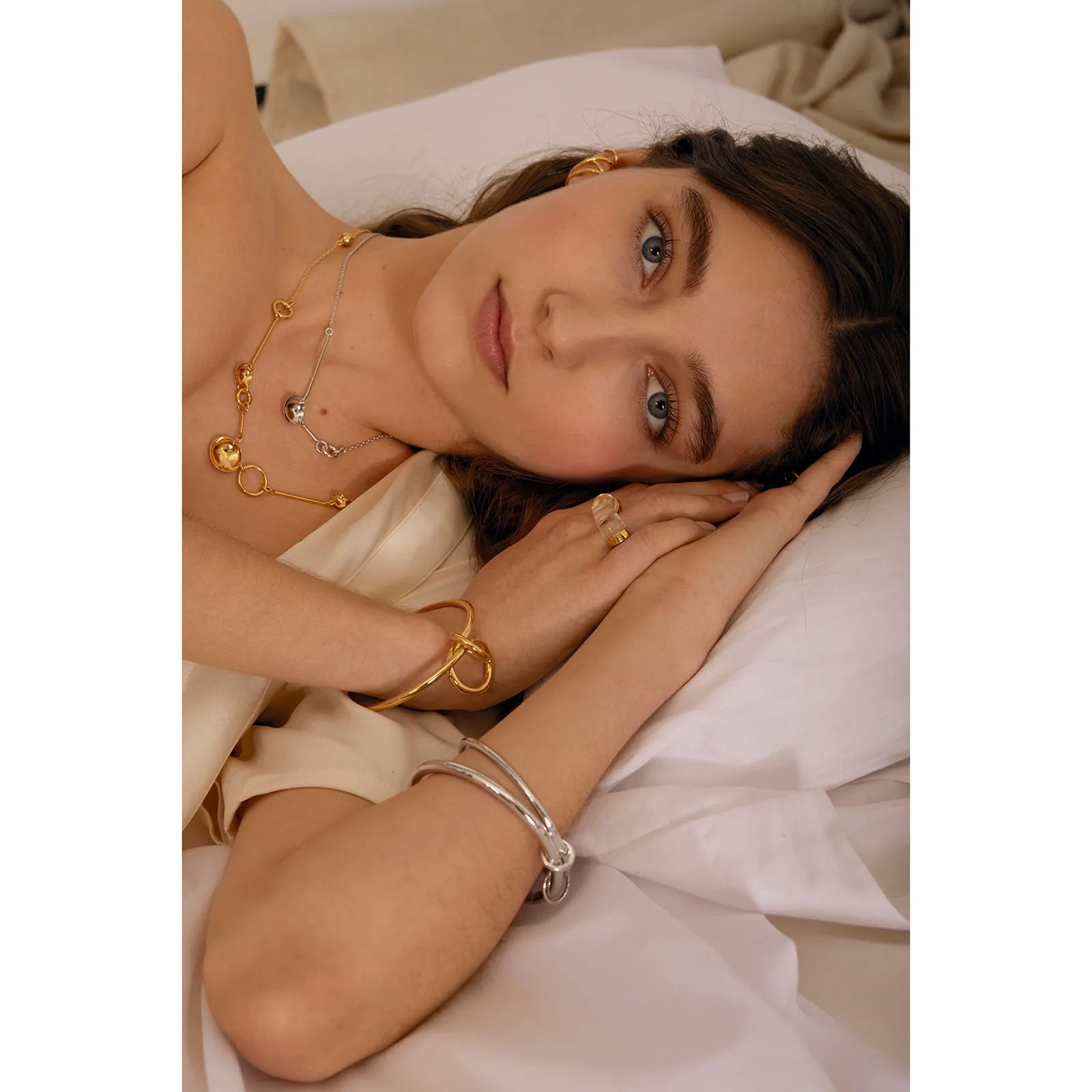Coil Link Bangle in Gold