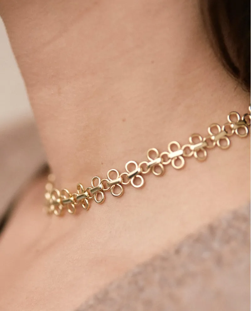Collier maille trefle