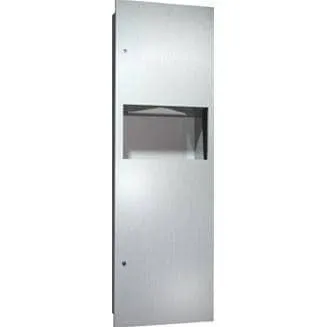 Combination Commercial Paper Towel Dispenser/Waste Receptacle, Surface-Mounted, Stainless Steel ASI 6462-9