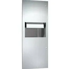 Combination Commercial Paper Towel Dispenser/Waste Receptacle, Surface-Mounted, Stainless Steel ASI 64696-9
