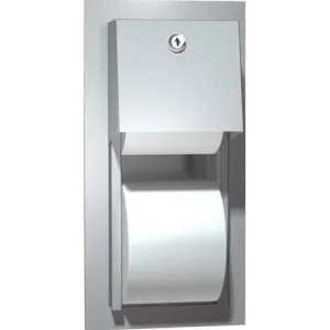 Commercial Toilet Paper Dispenser, Recessed-Mounted, Stainless Steel w/ Satin Finish ASI 0031