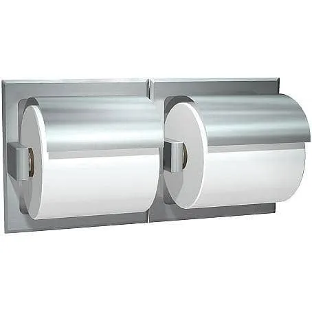 Commercial Toilet Paper Dispenser w/ Hood, Recessed-Mounted, Stainless Steel w/ Bright-Polished Finish ASI 74022-HB