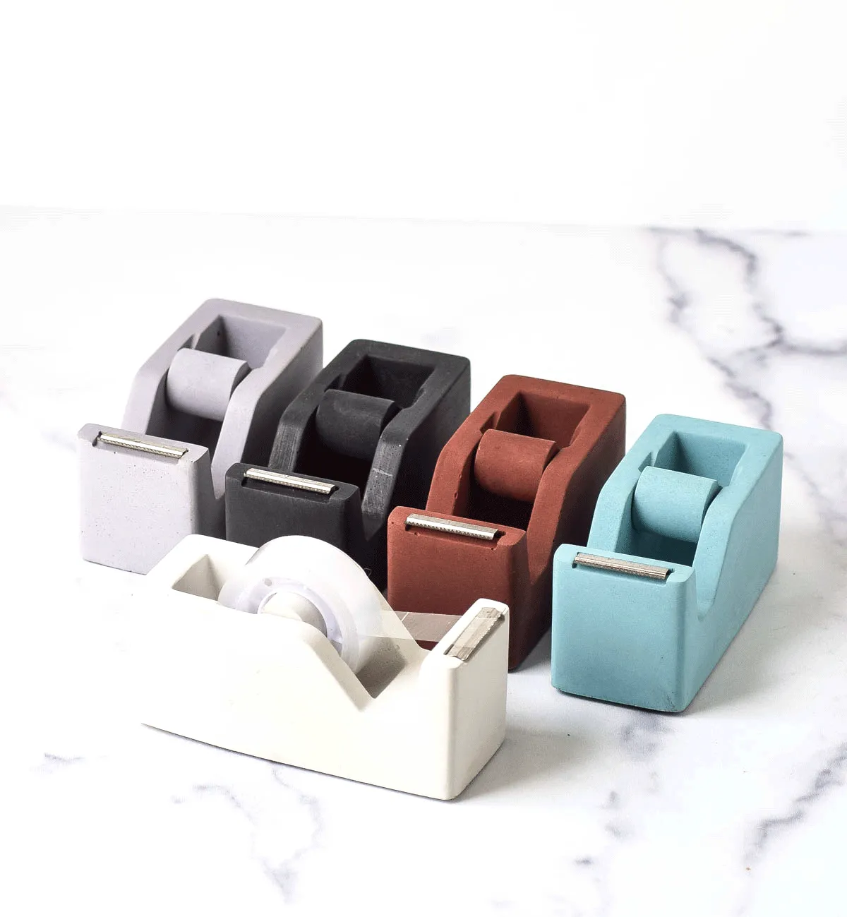 Concrete Tape Dispenser, Desk Accessories, Scotch Tape Holder, Minimalist, Modern Office, Desk Organizer