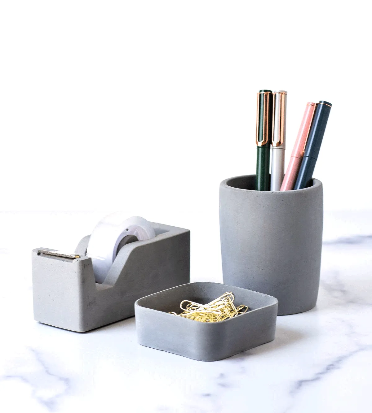 Concrete Tape Dispenser, Desk Accessories, Scotch Tape Holder, Minimalist, Modern Office, Desk Organizer