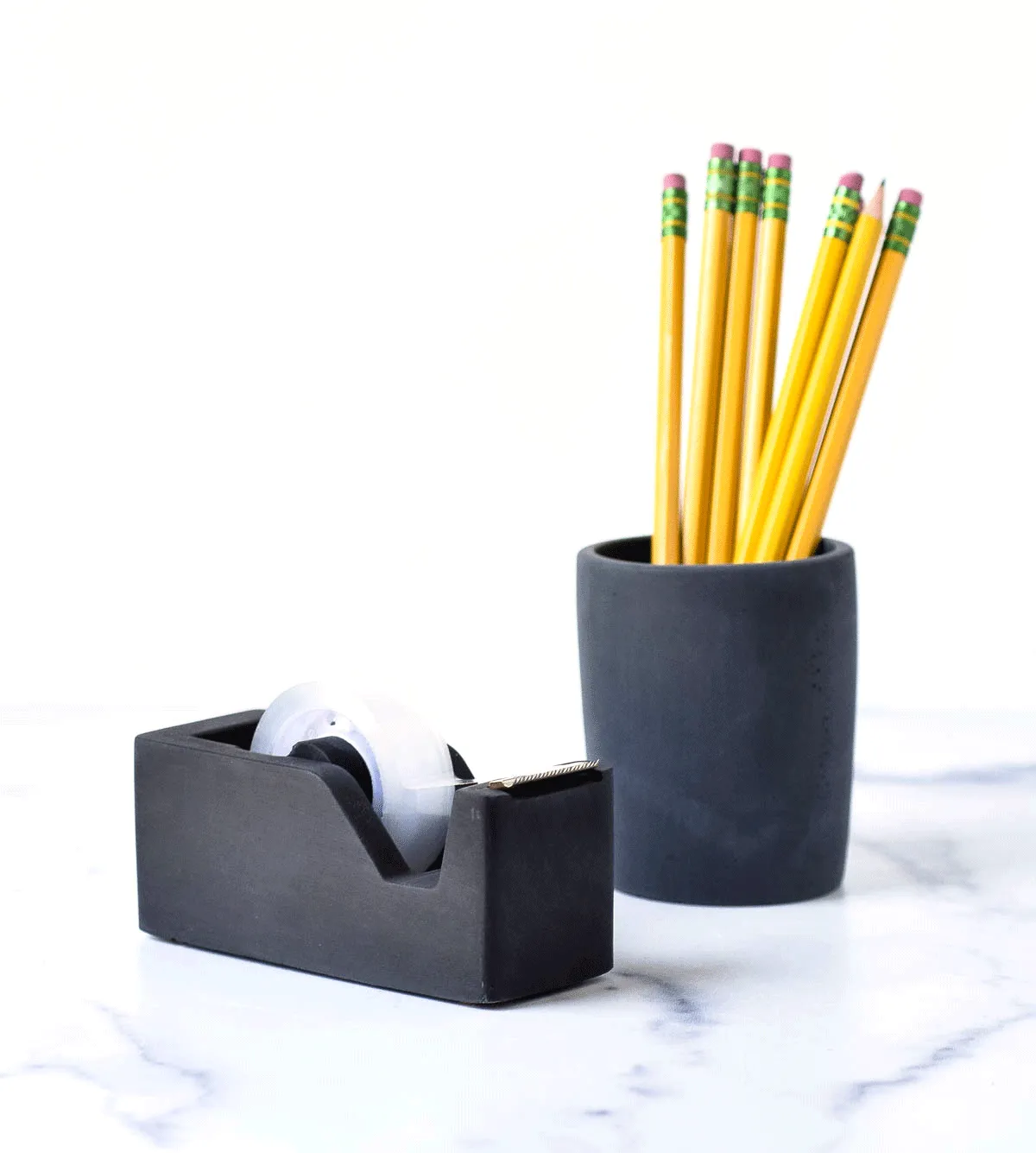 Concrete Tape Dispenser, Desk Accessories, Scotch Tape Holder, Minimalist, Modern Office, Desk Organizer