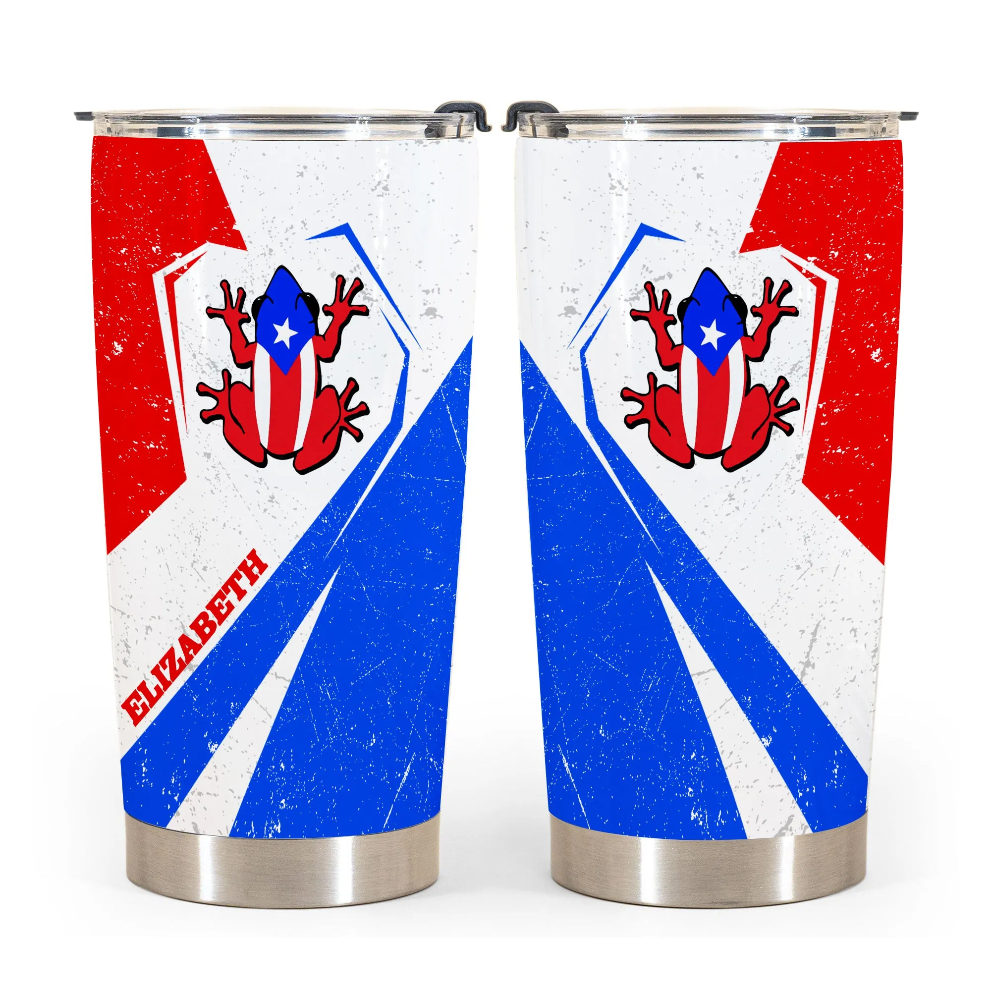 Coqui Puerto Rico Flag Personalized With Your Name Tumbler
