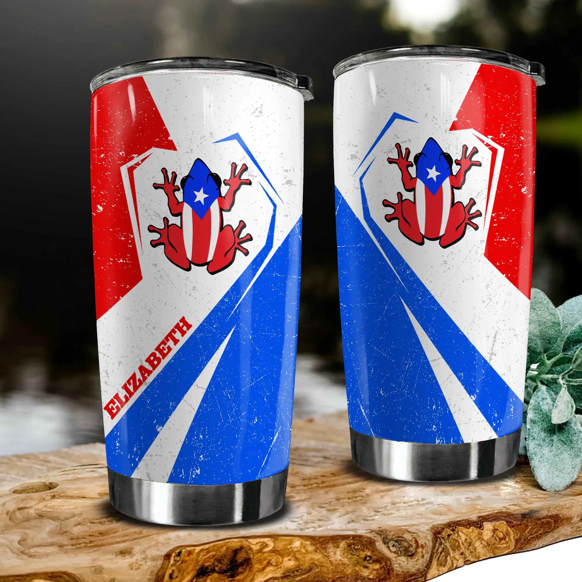 Coqui Puerto Rico Flag Personalized With Your Name Tumbler