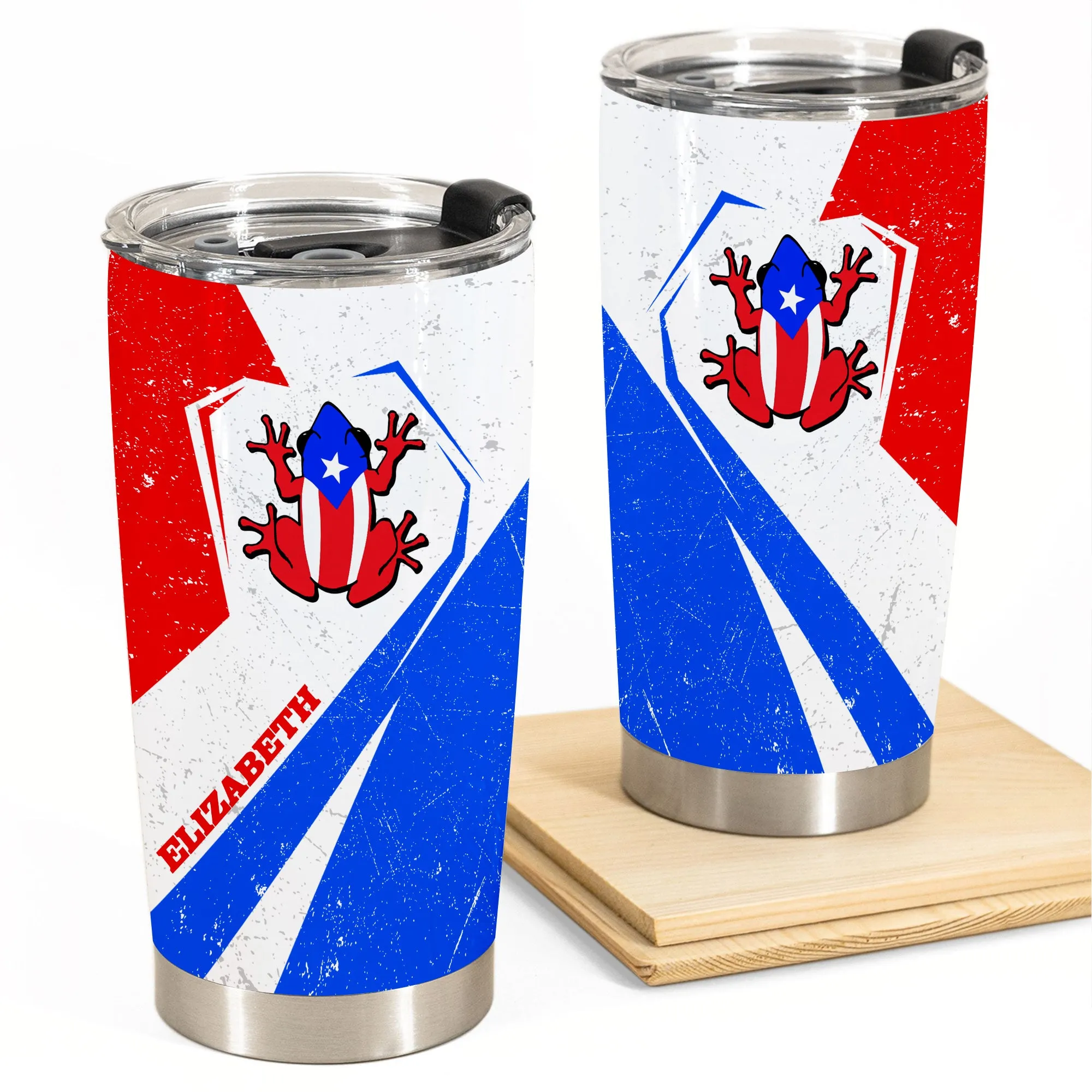 Coqui Puerto Rico Flag Personalized With Your Name Tumbler
