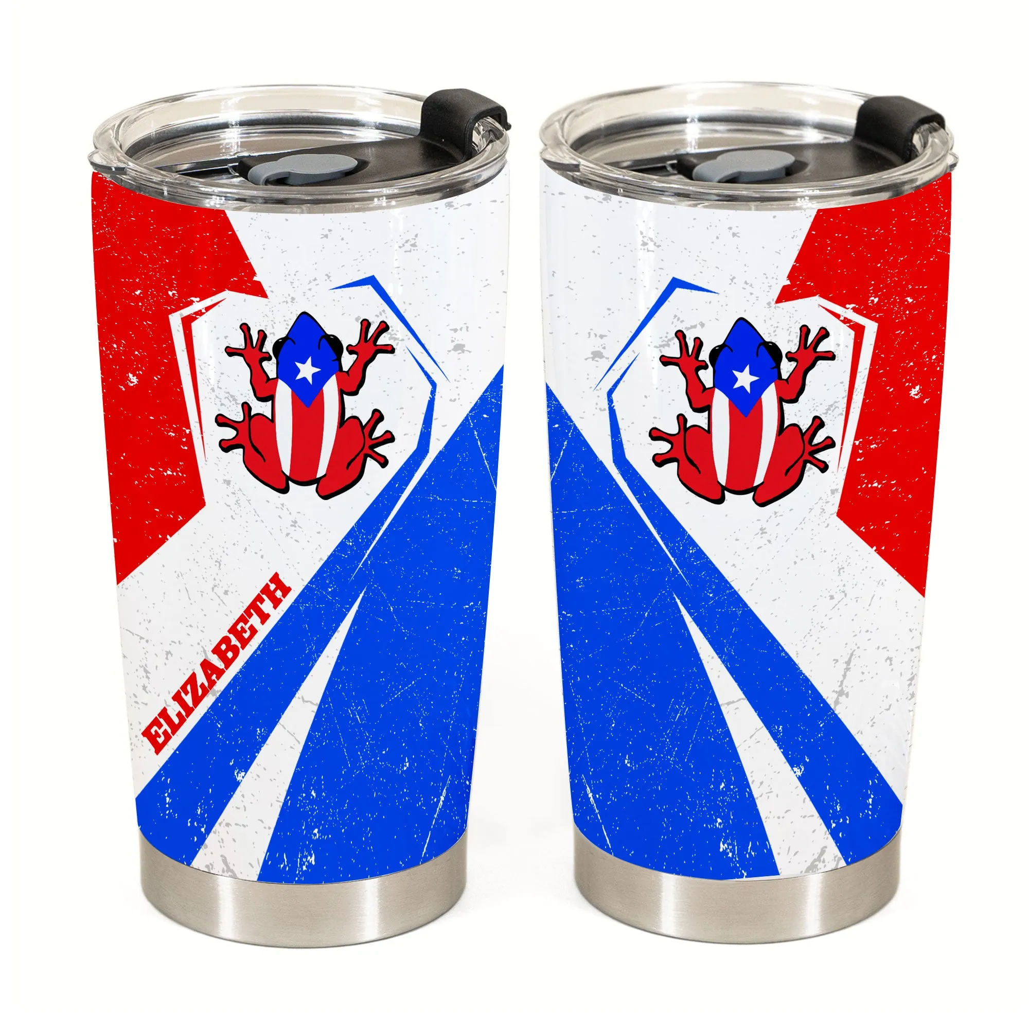 Coqui Puerto Rico Flag Personalized With Your Name Tumbler