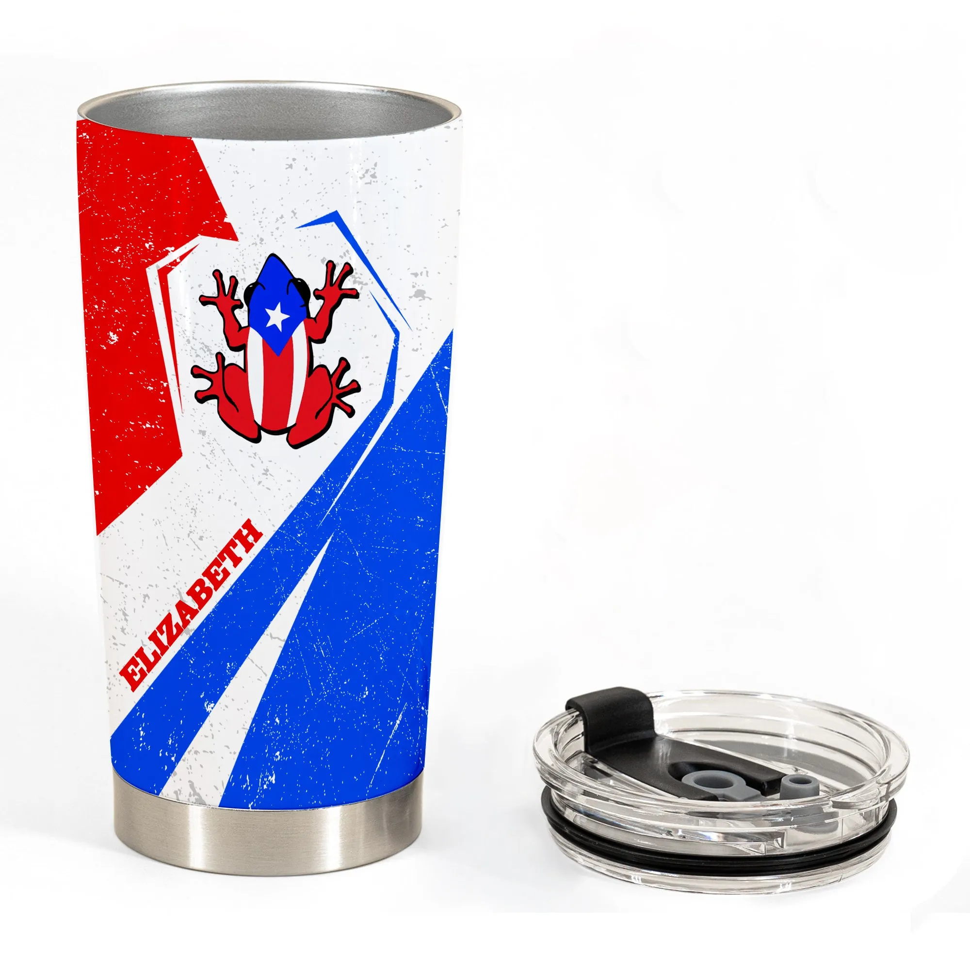 Coqui Puerto Rico Flag Personalized With Your Name Tumbler