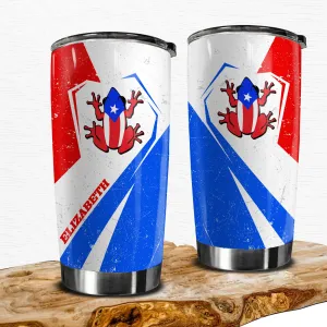 Coqui Puerto Rico Flag Personalized With Your Name Tumbler