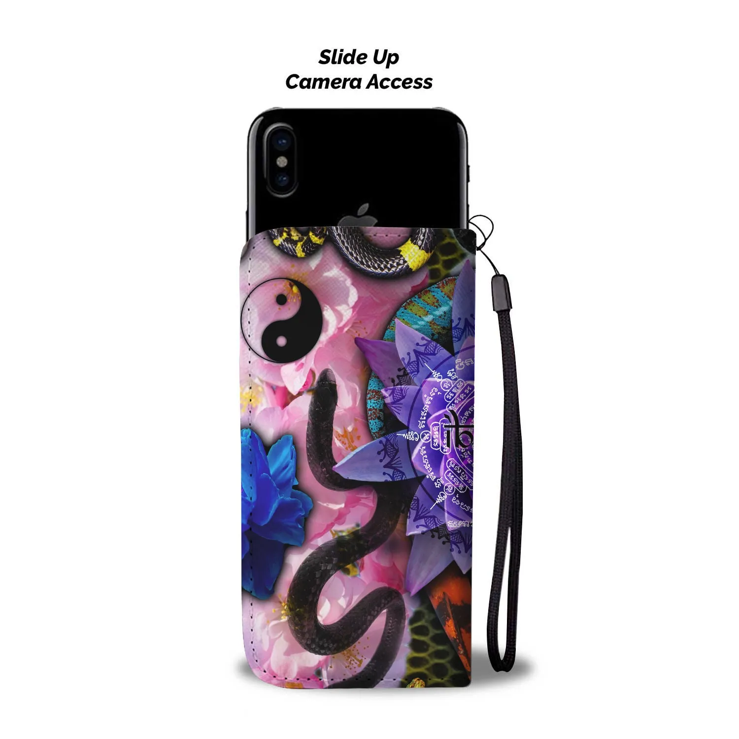 Crawling Creatures With Sacred Geometry Mandalas Wallet Phone Case
