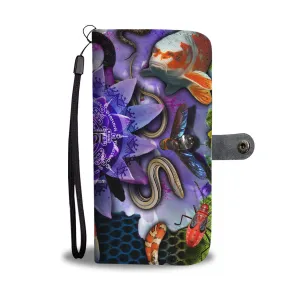 Crawling Creatures With Sacred Geometry Mandalas Wallet Phone Case