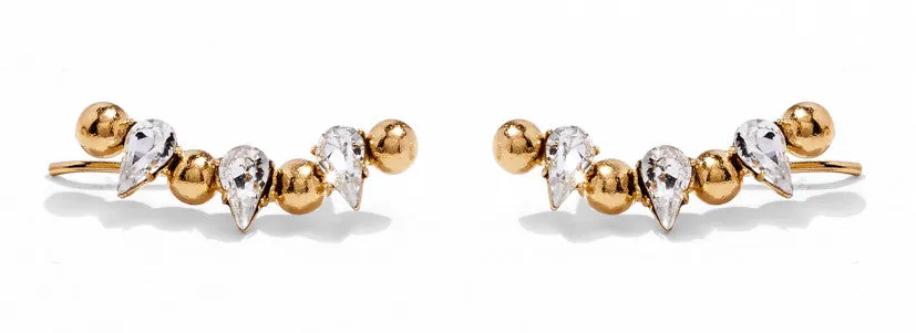 Crystal Ear Crawler in Gold with Swarovski Crystal