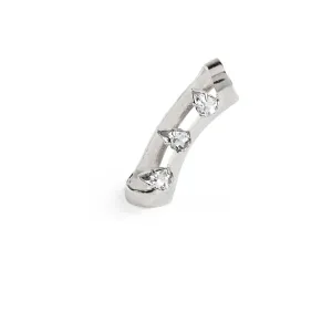 Crystal Helix Ear Cuff in Silver
