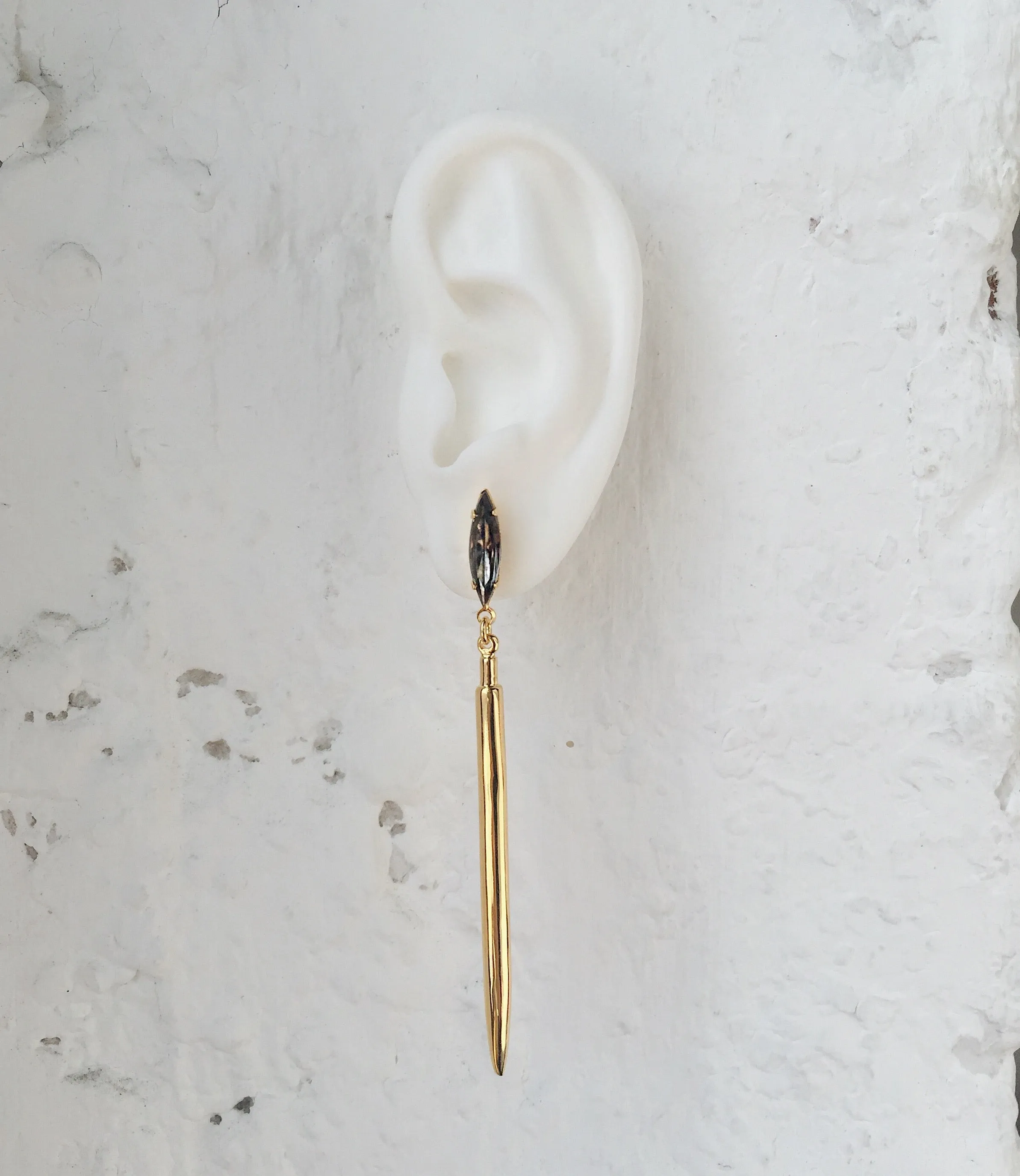 Crystal Spike Earring in Gold