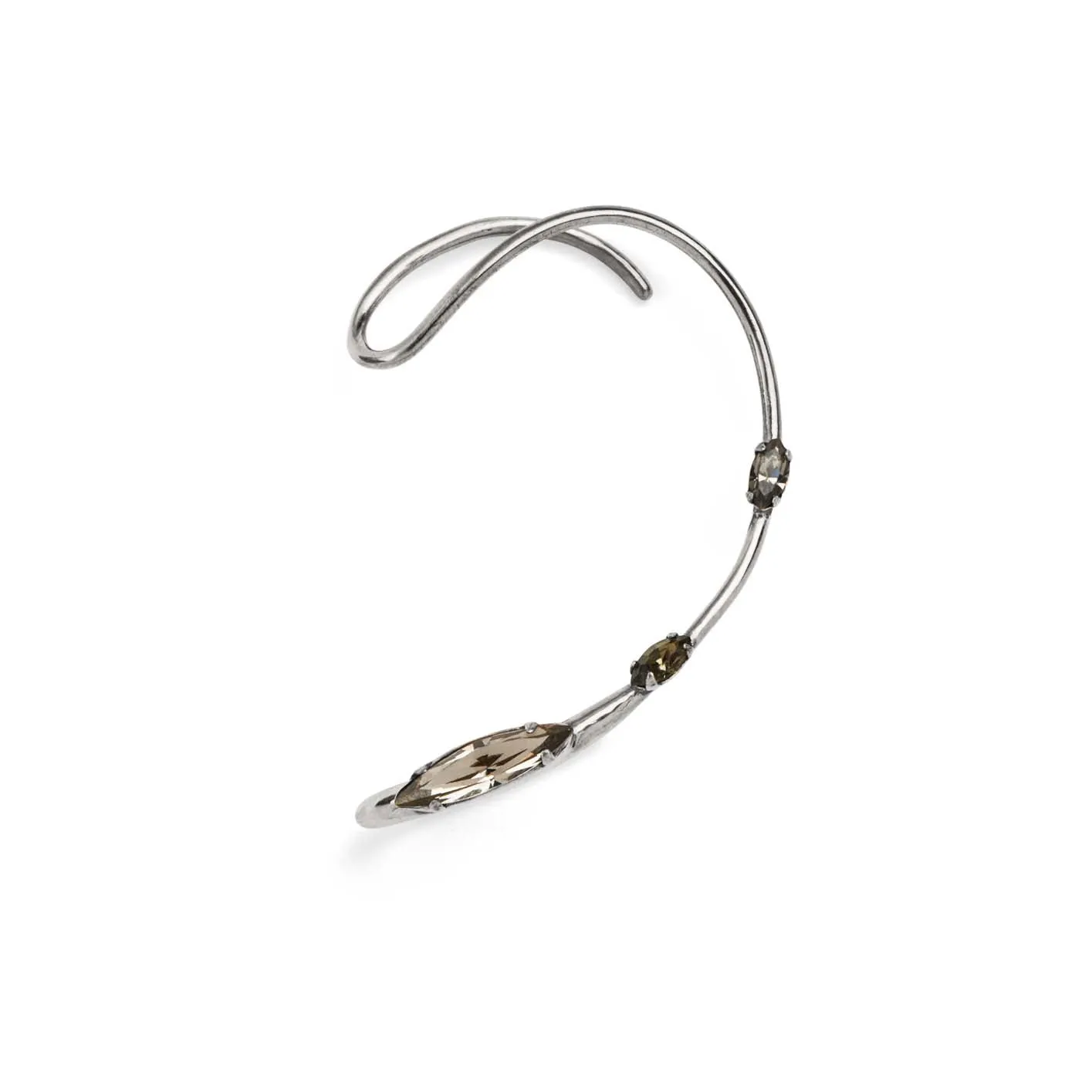 Crystal Trace Ear Cuff in Silver