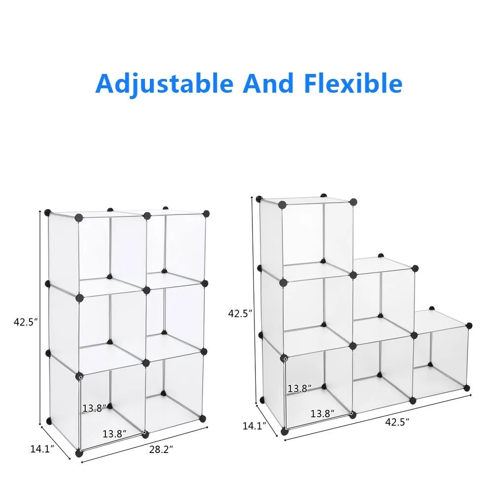 Cube Storage 6-Cube Closet Organizer, Clear Panels! Adjustable & Flexible! Stack them different ways!