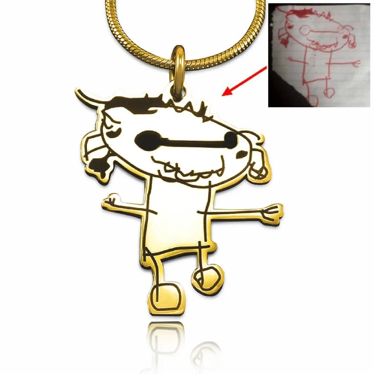 Custom CUT Kids Drawing Necklace